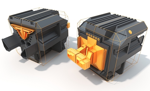 Electrical Heart Sheet Hard Surface Mechanical Cypunk Hard Surface High Tech Industrial Parts 3d model