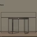 Poliform Revolving Door Entrance Design With Metal Frame Transparent Glass And Wooden Floor