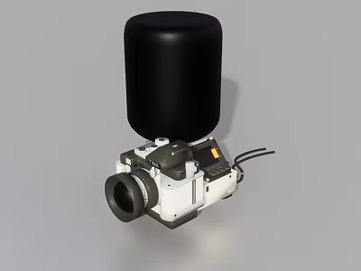 Smart Machine Structure With Black Top White Main Body And Connected Cables 3d model