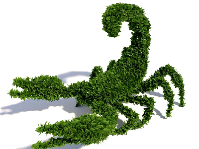 Scorpion Grass Carving Realistic Plant Green Plant Landscape Scorpion Animal Grass Carving Outdoor 3d model