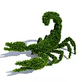 Creative Green Scorpion Shaped Bonsai Plant Leafy Outdoor Decorative Garden Art Design