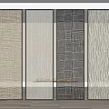 Modern entrained glass partition 3d model