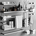 Modern Bathroom Hanger Towels Toiletries 3d model