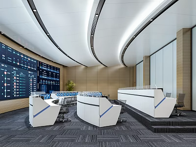 Dispatcher Room of Modern Command Center 3d model
