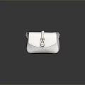 Stylish White Leather Handbag With Braided Strap Golden Clasp And Brand Logo