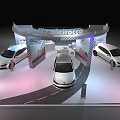 ALFA ROMEO Car Exhibition Booth With Three Vehicles And Modern Display Design