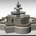Classical Multi Tiered Garden Ornament Fountain With Ornate Carved Stone Base And Decorative Top