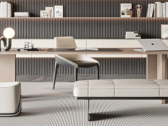 Modern desk chair tea table and chair combination 3d model