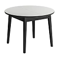 Round Foldable Functional Table With White Tabletop And Black Legs For Small Spaces 3d model