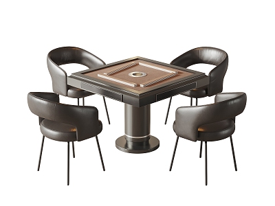 Modern Mahjong Table and Chair 3d model