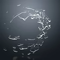 Transparent Liquid Splash in Dynamic Abstract Fluid Form on Dark Background