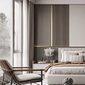 Modern Bedroom Interior Design With King Bed Pillows Nightstand Pendant Lights And Area Rug
