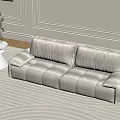 French Cream Style New Style Fabric Sofa Internet Famous Light Luxury Cat Fleece Simple Three-Four-Person Straight 3d model