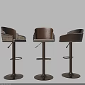 Elegant Adjustable Height Bar Stools With Rattan Leather And Premium Wood For Modern Home Bar