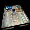 Modern Digital Store Featuring Huawei vivo OPPO MI Smartphones Display Counters Screens And Sky Ceiling