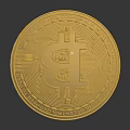 Jewelry With Golden Bitcoin Design Featuring Detailed Texture And Shiny Reflective Surface