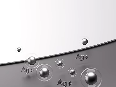 Silver Ions Ag+ With Spherical Particles In Scientific Illustration 3d model
