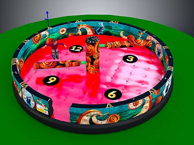 Children's Colorful Inflatable Circular Play Area With Numbers And Patterns 3d model