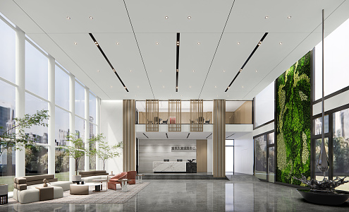 Modern Hall Lobby 3d model