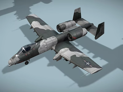 Military Fighter Jet With Camouflage Paint Twin Engines And Star Insignia On Wings 3d model