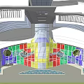 Modern Large Architectural Complex Featuring Glass Curtain Walls And Green Areas Layout