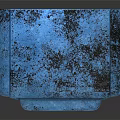 Vintage Rusty Blue Metal Mailbox With Russian ПОЧТА Lettering On Gray Background
