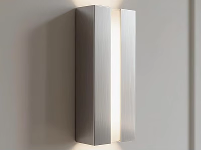 Modern Brushed Metal Rectangular Wall Light with Soft Lighting Mounted on Wall 3d model