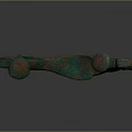 Ancient Bronze Sculptures With Curved Shape And Ring Decorations Featuring Green Patina Design