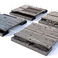 Sci-fi Panel Piping Assembly Equipment Pavement Deck 3d model