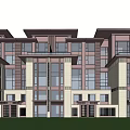 Modern Townhouses Exterior With Large Windows Green Lawn And Contemporary Design