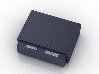 Dark Blue Square Storage Basket With Drawer Design And Display Screens 3d model