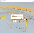 Outdoor Playground Sports Equipment With Yellow Frame For Kids Playing And Climbing Activities