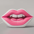 Inflatable Lips Decor with Pink and White 3D Shape for Party Event Decoration