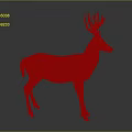 Brown Deer With White Spots And Antlers Standing On Gray Background
