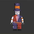 Lego Figure With Purple Orange Tall Hat Red Vest Bow Tie And Pants