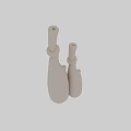Unique Beige Ceramic Vases With Slim Tall Shape And Knotted Loop Decorative Details