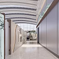 Modern Airport Interior Design With Dining Area Tables Chairs Large Windows And Decorative Column