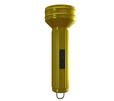 High Quality Golden Flashlight Hardware Tool with Portable Design and On Off Switch 3d model