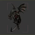 Mechanical Dragon Character As Mythical Creature 3D Model With Wings Sharp Claws And Open Mouth