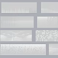 Gray Background Wall Featuring Various Textures Different Patterns Dotted Striped And Geometric Designs Neatly Arranged 3d model