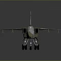 Khaki and White Airplane Model with Wing Insignia and Landing Gear on Dark Background