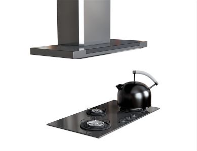 Modern range hood range hood gas stove kettle 3d model