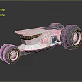 Modern White Car With Large Wheels Blue Accents Streamlined Body And Design