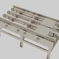 Industrial Metal Conveyor Equipment With Multiple Rollers And Sturdy Frame Structure 3d model