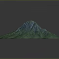 3D Mountain Terrain Model With Blue Green Color And Detailed Surface Texture