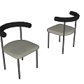 Modern Single Chair with Black Armrests White Seat Cushion and Metal Frame
