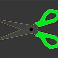 Modern Household Scissors With Green Handle And Silver Blade For Daily Use