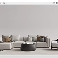 Modern Sofa Coffee Table Combination Multiplayer Sofa Coffee Table Combination 3d model