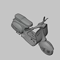 Game Movie Character Riding Red Scooter With Beige Seat Black Handlebar White Tires