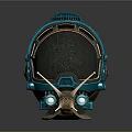 Futuristic Mechanical Snail With Blue Shell Transparent Cockpit Antenna And Glowing Lights